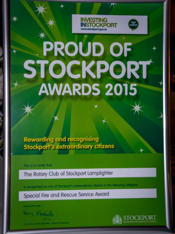 Proud of Stockport Awards 2015 - Proud of Stockport Awards certificate