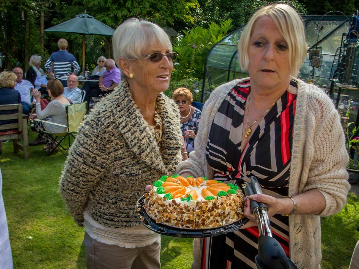 President's Final Fling - Marjorie and Jean run off with the cake