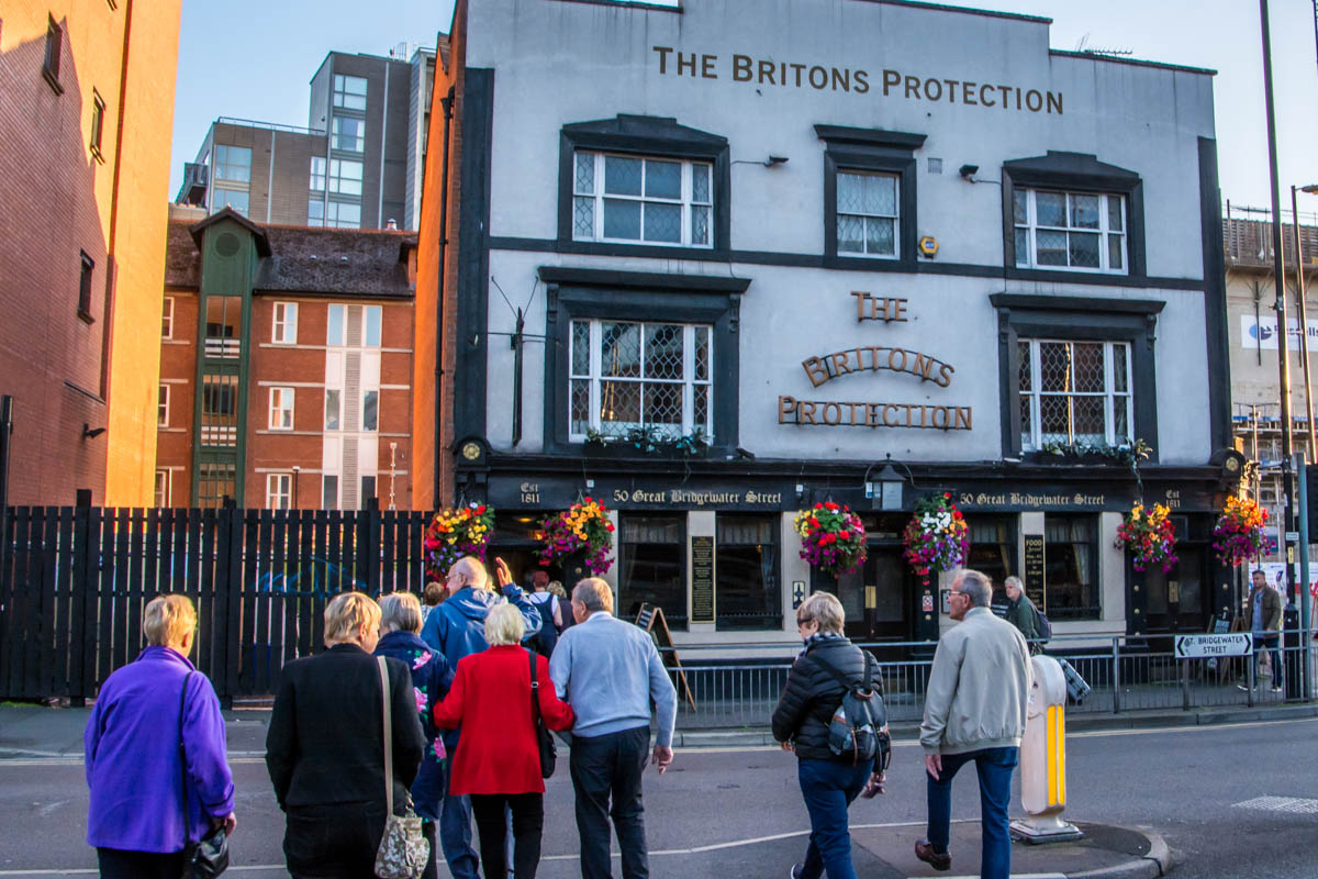 Manchester Pubs Guided Tour - Next stop, the Britons Protection.