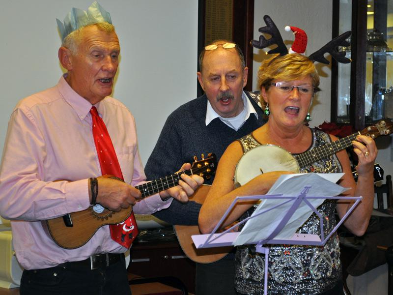 Members' Christmas Party - A sing-a-long with Bernie, Bob and Richard.