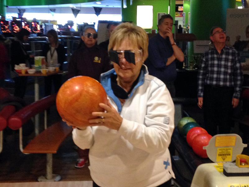 Blind Bowling - Carol lines them up