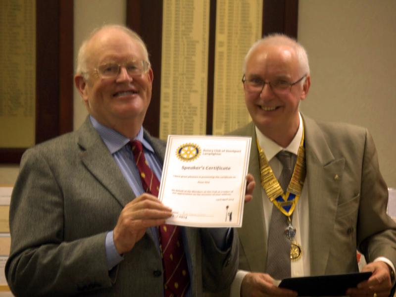 Speakers evening - Bill presents the Speaker's Certificate