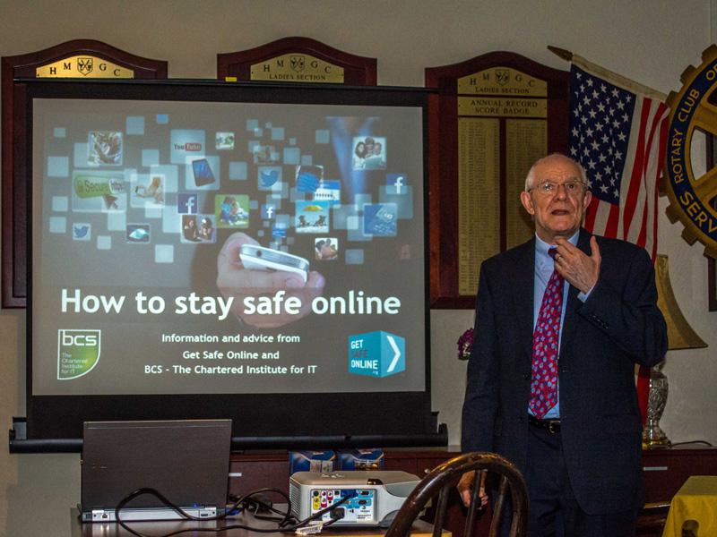 Speakers evening - Mike explains how to use the internet safely.
