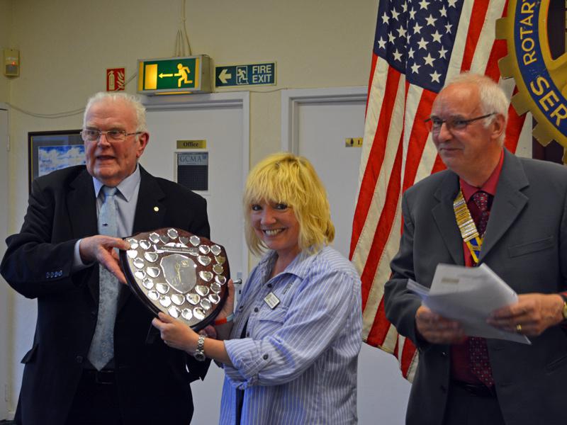 Club Assembly - Rowan and Ian are jointly presented with the Attendance Shield.