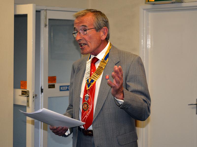 Club Assembly - Tony addresses the meeting as President.