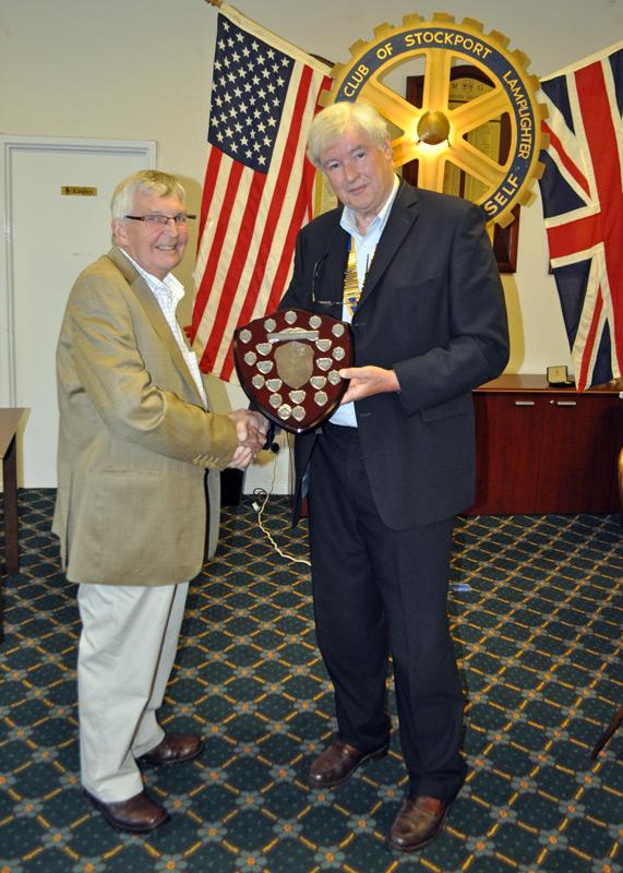 Club Assembly 2012 - Ernie is awarded the Attendance Shield for 2012.