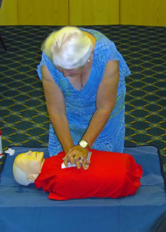Speaker Evening - Ann shows us how to carry out CPR