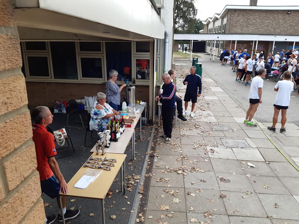 Ingatestone 5 Road Race – Sunday 22nd September 2019 - Keith with the Trophy table