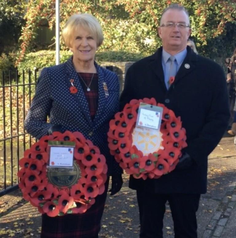 Laying a wreath on Rememberence Sunday - 