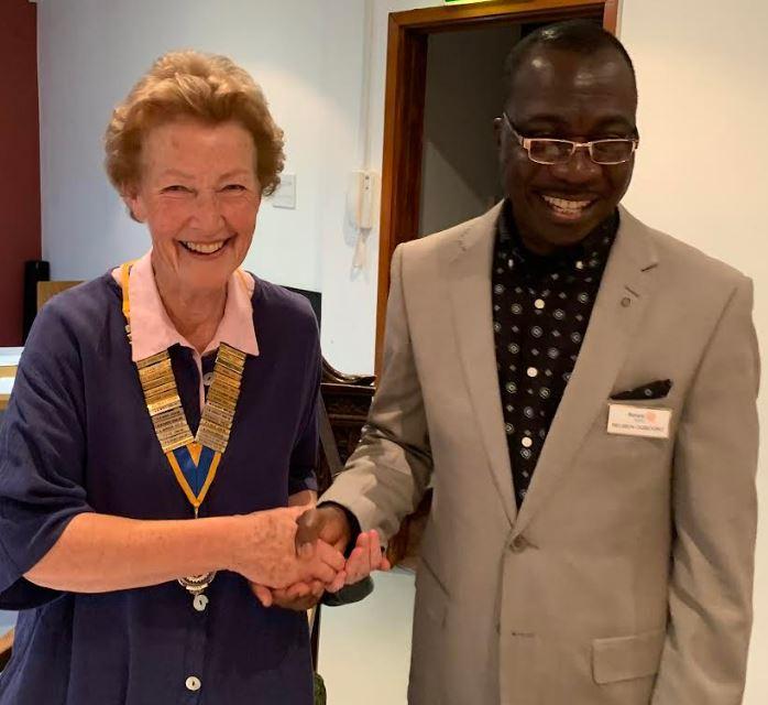 Photographs - Ashford Rotary Club - President Amanda welcomes new member Reuben