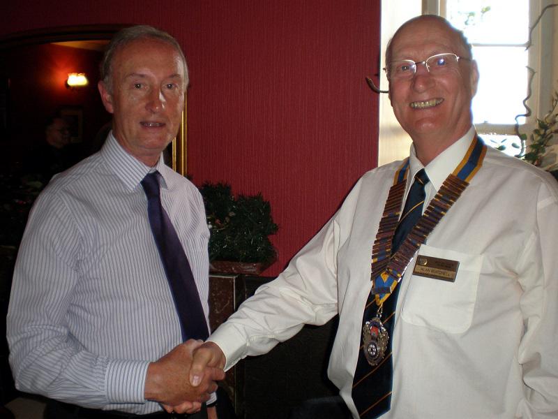 Rotary Year 2013-14 - Robin hands over to Alan