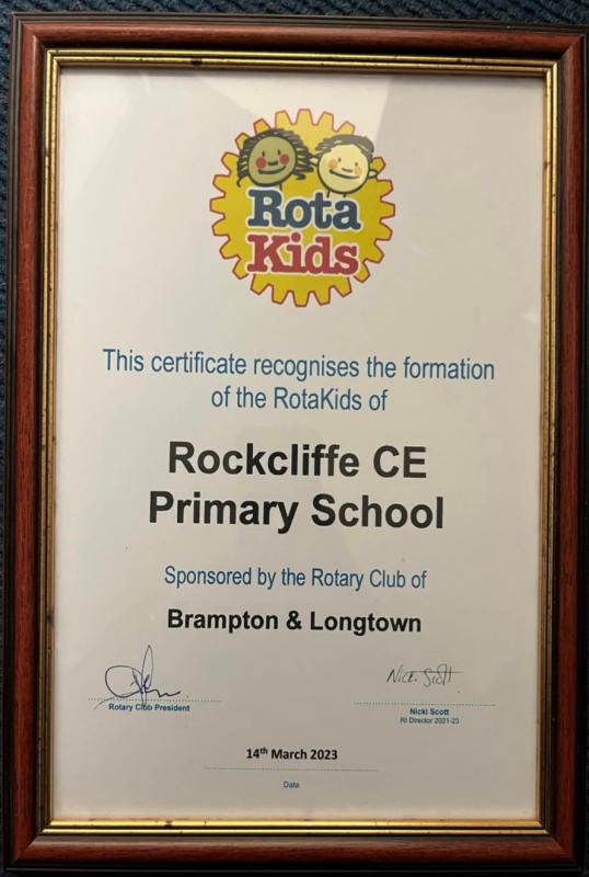 Rockcliffe Rotakids Charter - Charter Certificate