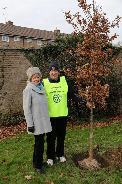 Centenary Trees Project Pictures - Helen and Richard Purdon with their newly planted Tree