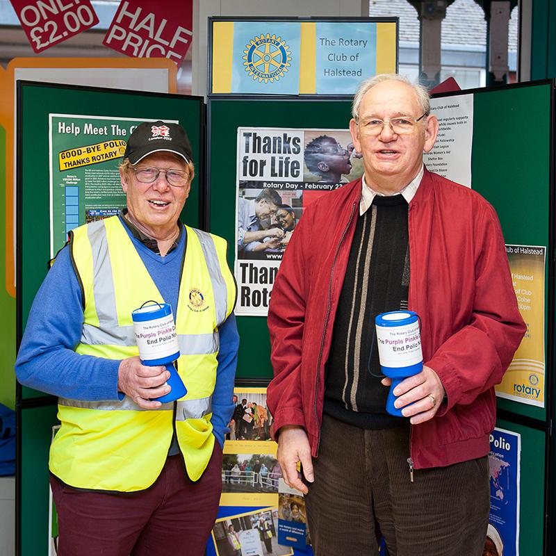 Rotary Week - End Polio Now  - Club Secretary David Hume together with President Peter Davies