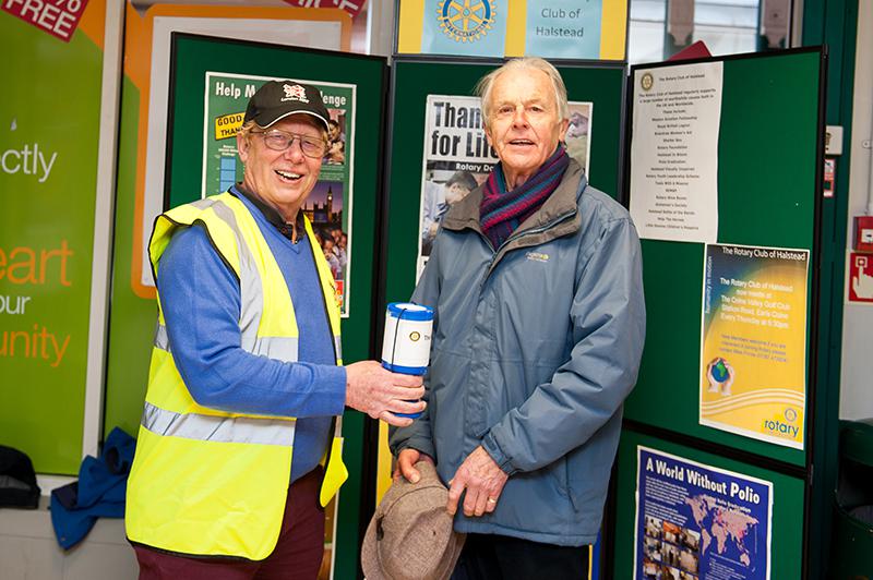 Rotary Week - End Polio Now  - Rotarian David Hume collecting in Halstead