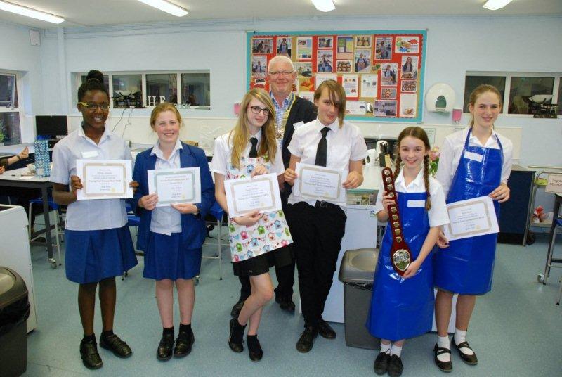 Young Chef Competition - July 2014 - President Gary Weber with the Competitors having received their Certificates