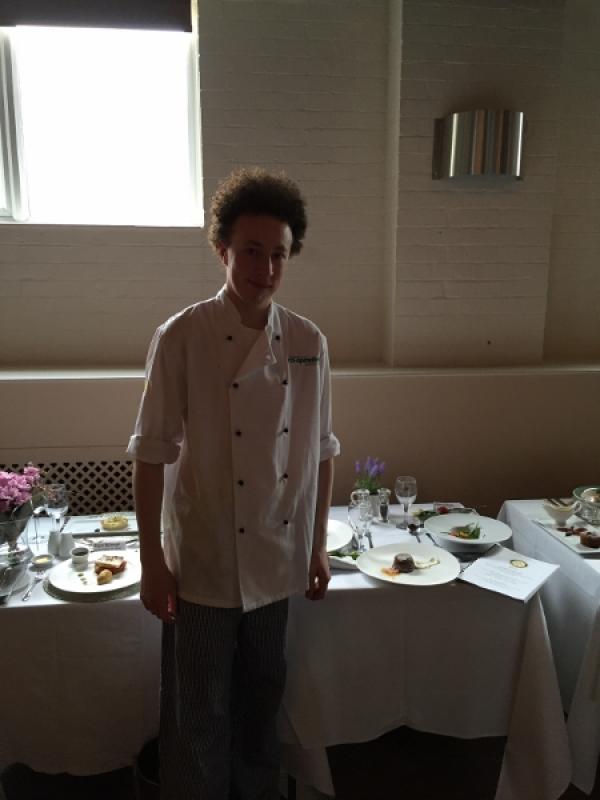 Young Chef 2015 - District Final (27 February 2016) - Jacques proudly displaying his table and meal
