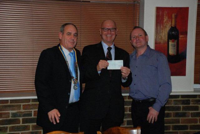 Cheque Presentation - President Paul,Nigel Harding and Allan Tidbury