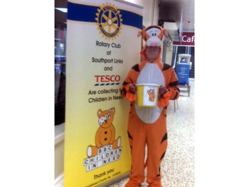 Children in Need Collection - A brave Rotarian as Tigger