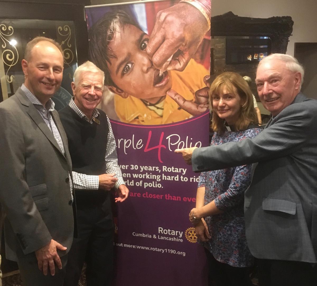 Lytham Rotary celebrates - Rtns Ged and Kevin explain End Polio aim
