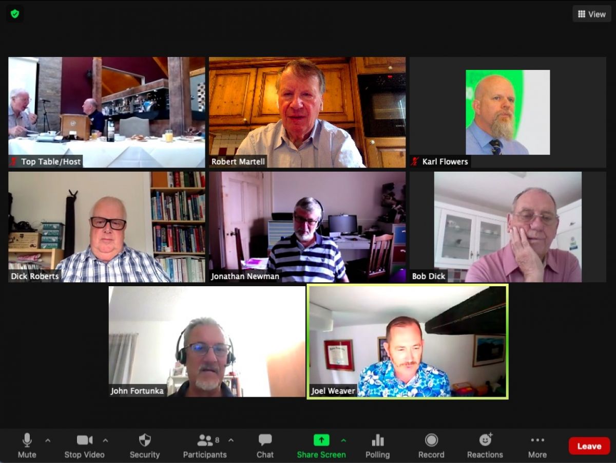 Wednesday Meetings Are Now Hybrid Making It Easy To Join Us! - Members and Speaker Zooming in