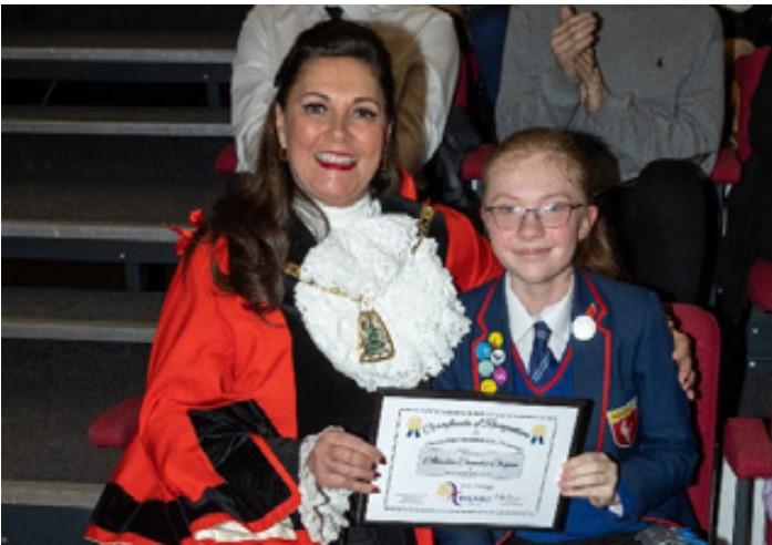 Bromley Rotary Club’s Youth  Awards 2022-23 - Mayor with Award winner Amelia Coombe-Organ