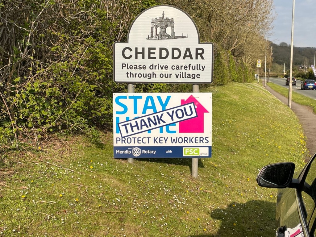 The Club thanks those who stayed at home to protect NHS during the lockdown - Thank You Cheddar