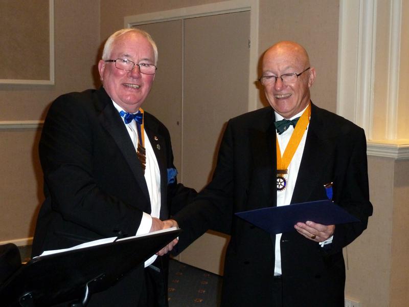 The Rotary Club of Southport Links Charter Night - DGN and now also PHF, Chris Sumner with club president Bill Thomas