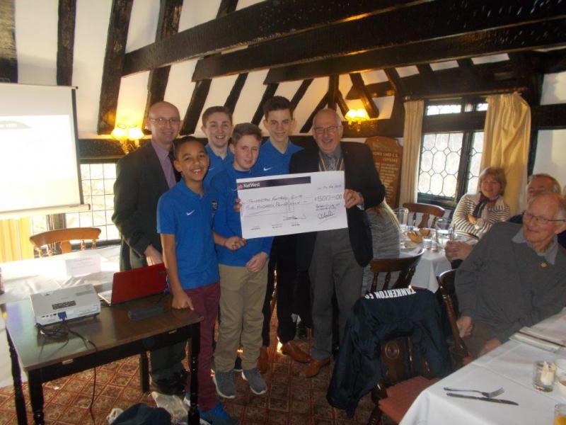 Tankerton Footbal Club Donation - Members of Tankerton FC receiving the cheque from President Paul Hooke-Overy