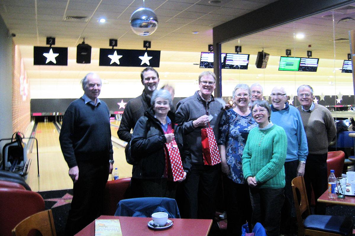 Sports - Some of our members and guests at our annual 10-pin bowling competition.