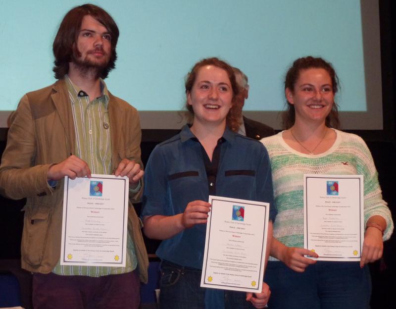 Sep 2013 Peace Talks and Debate with Sixth Form students - The Winners Comberton Sixth Form Team