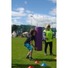 Junior Highland Games - Tossing the Caber 2