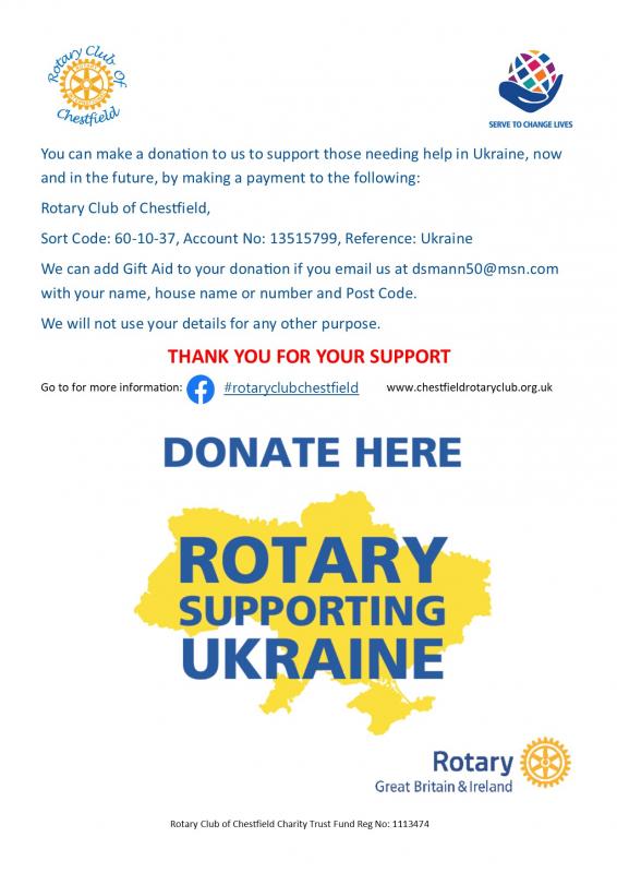 ROTARY SUPPORTS UKRAINE  - DONATE HERE - 