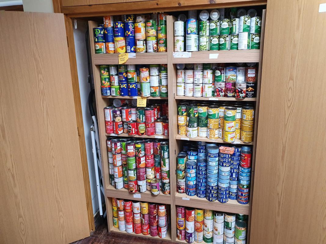 West Somerset Food Cupboard - One of the tin store cupboards