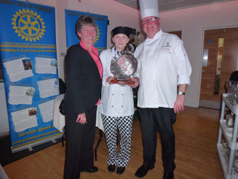 Rotary Young Chef 2013 (29 November 2013) - Winner Georgia Watson, with her teacher Yvonne Simpson and Steve Scuffell