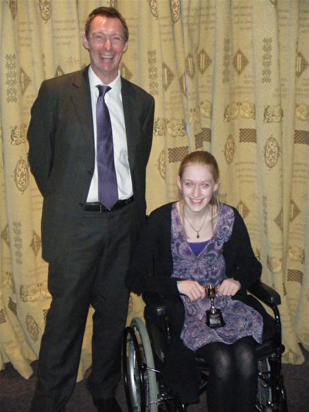 Young Achievers Awards 2008-09 - Young Achiever Catherine Carpenter with Tim Clarke, teacher at Burgess Hill School for Girls