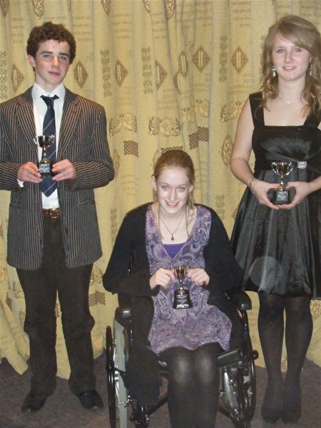 Young Achievers Awards 2008-09 - Young Achievers Tom Wardill, Catherine Carpenter and Abigail Banfield