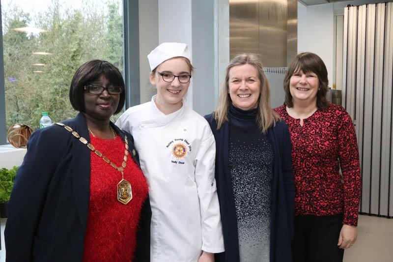 Young Chef Competition - Holly with Mayor, Mum and Teacher