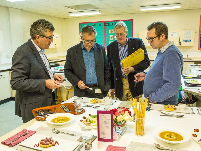 Rotary Young Chef 2015-16 - Jersey Final January 2016 - The judges Eamon Fenlon, Paul Wells, Bob Marshall and Andrew Baird.