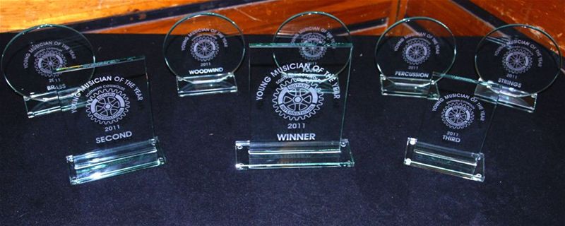 Young Musician - Final (Wycliffe College, Sibly Hall) - 5:30pm - Another View of the category winners trophies.
