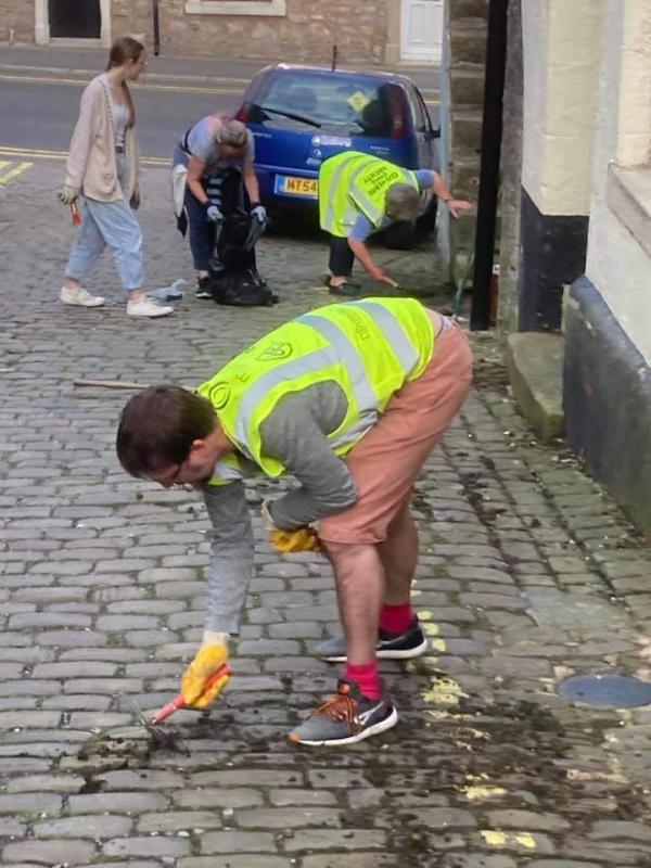 Rotarians at work with Clitheroe Civic Society - 
