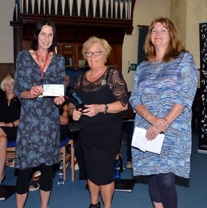 President's Concert 2018 in aid of St Julia's Hospice and Macmillan Nurses - St Julie's Hospice and Macmillan Cancer Care receive cheques of £1000 each from Rotary Club of St Ives