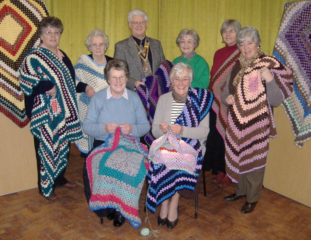 From Burbage WI - Blankets With Love - First batch of blankets received by 2005-06 President Bruce Thomson