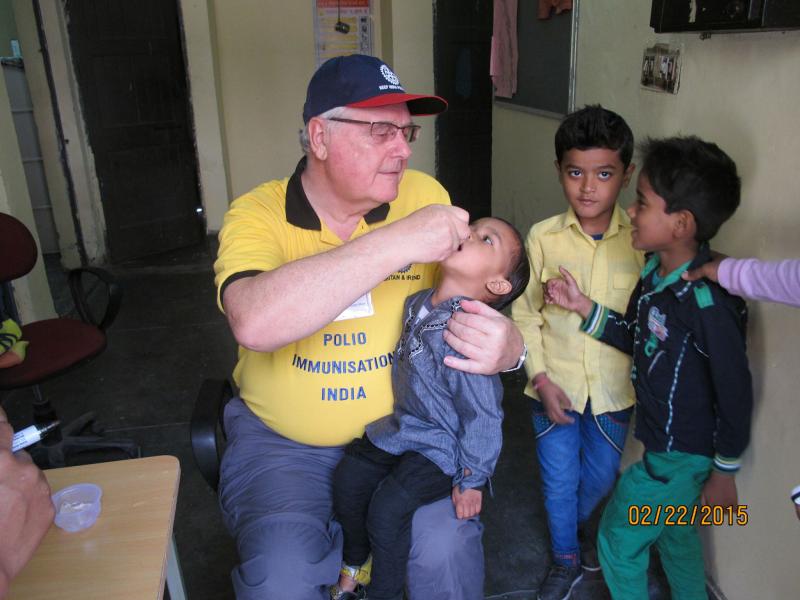 Weston Rotary  - Who are we?  - Club Member PDG Greg Thacker in India helping the Polio Plus Campaign
