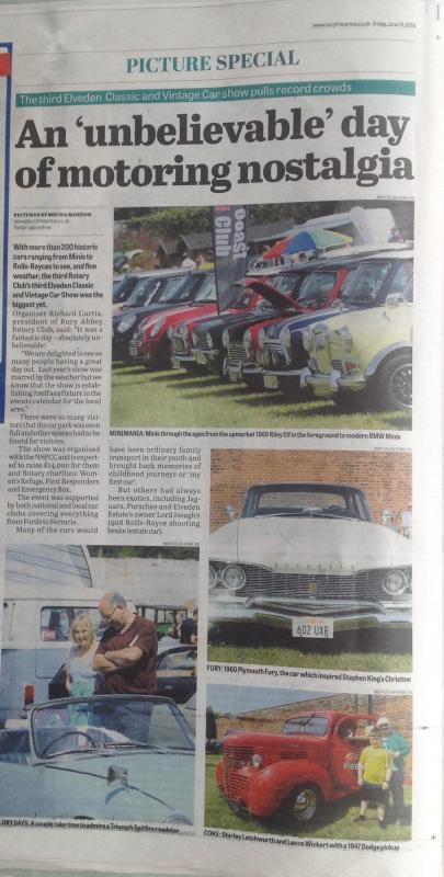 Classic Car Show  5th June.2016 - Bury Free Press June 10th