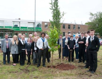 Newent Interact Club - Tree Planting Group at the Inaugural Meeting of Newent Interact Club