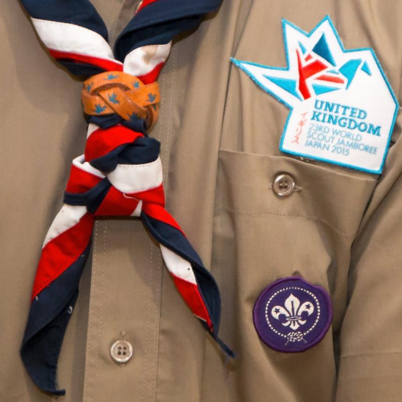 Scouts and Pilgrims - The commemorative badge and woggle