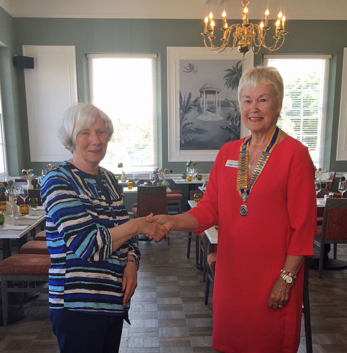 Club News 2021 - 2022 - new member Margaret Notman is welcomed to the club