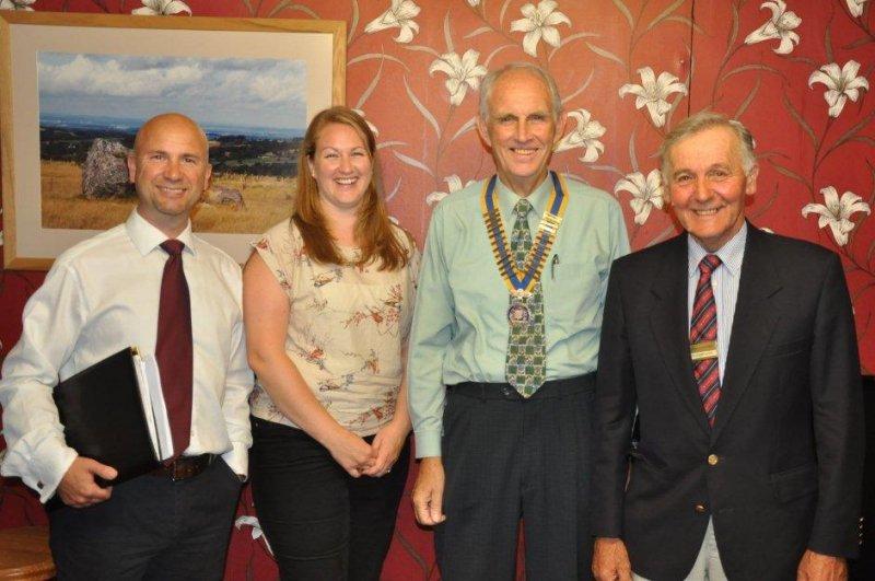 The work of the NFU and milk marketing - President Keith and Rotarian Bryan with Esther Pritt and Chris James.