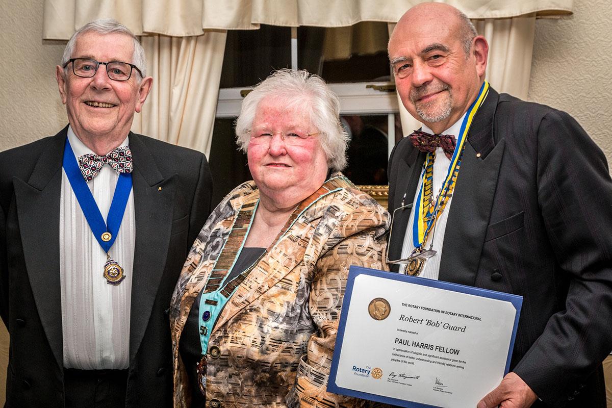 Rotary Club Honours Two Members - Trevor, Bob charter 2016